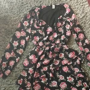 H&M black floral dress